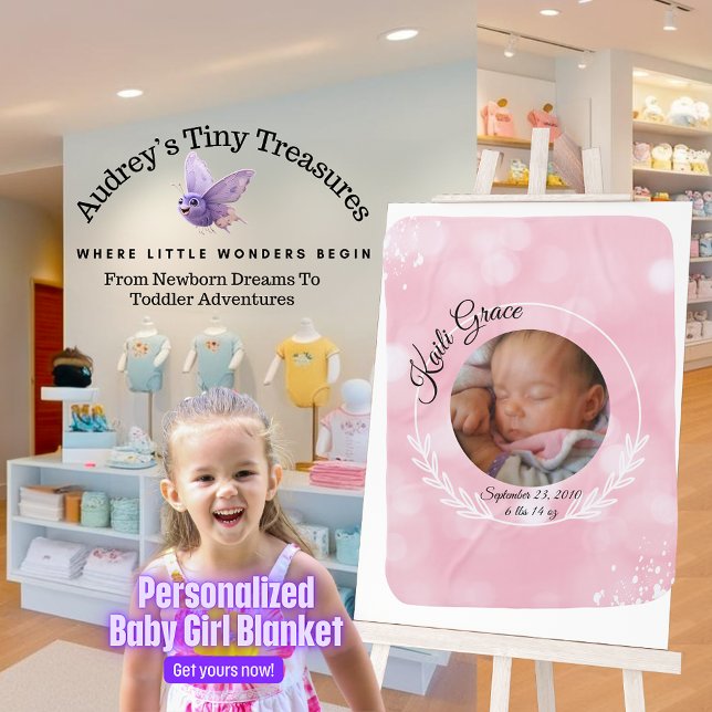 Personalized Baby Girl Blanket (Creator Uploaded)