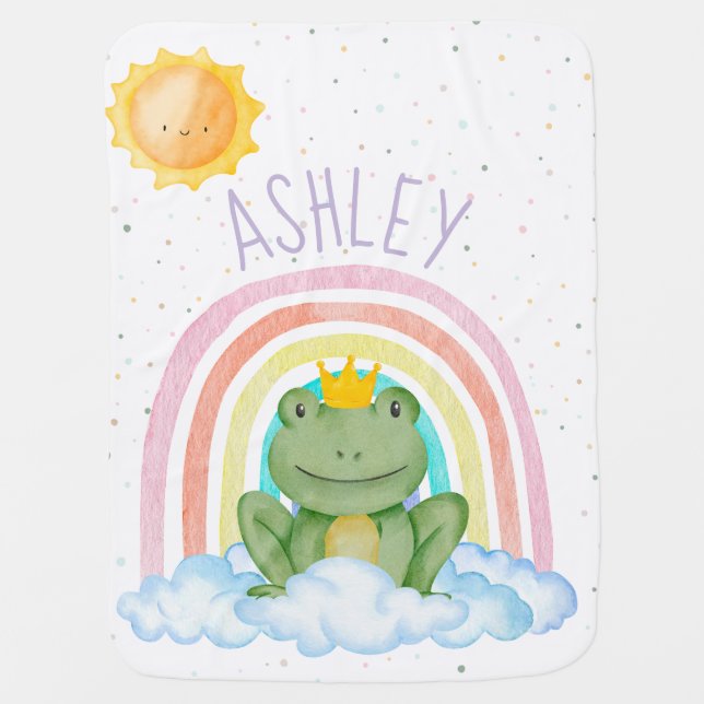 Personalized Baby Girl Blanket, Custom with Name Baby Blanket (Front)
