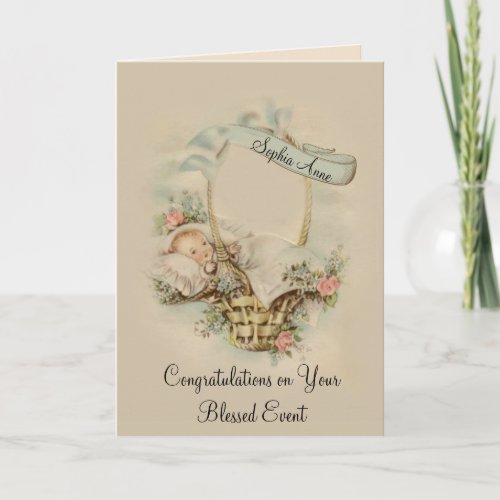 Personalized Baby Girl Boy Congratulations Card