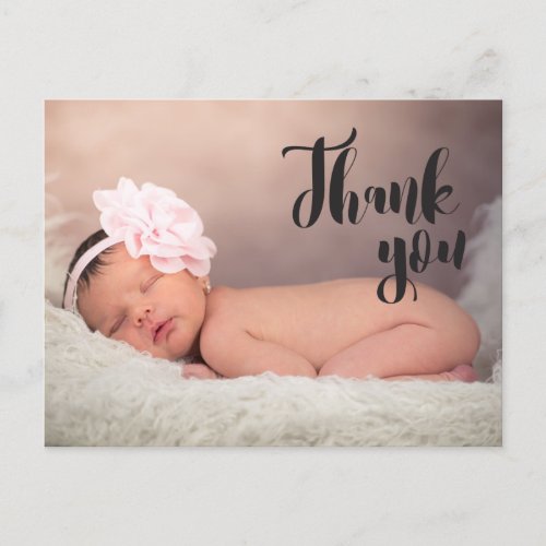 Personalized Baby Girl Christening Thank you Photo Postcard