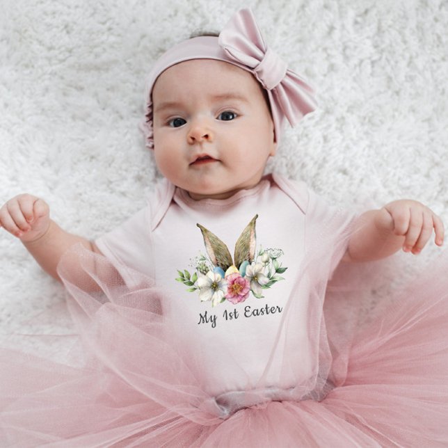 Personalized Baby Girl Cute Bunny Ears Baby Bodysu Baby Bodysuit (Creator Uploaded)