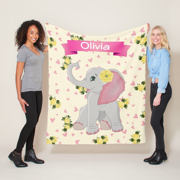 personalized baby elephant blanket