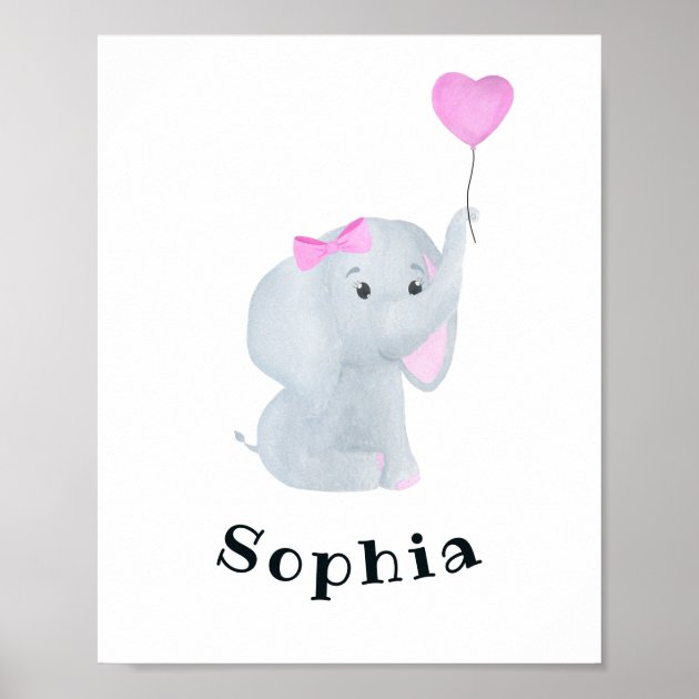 Baby girl elephant wall 2024 decor