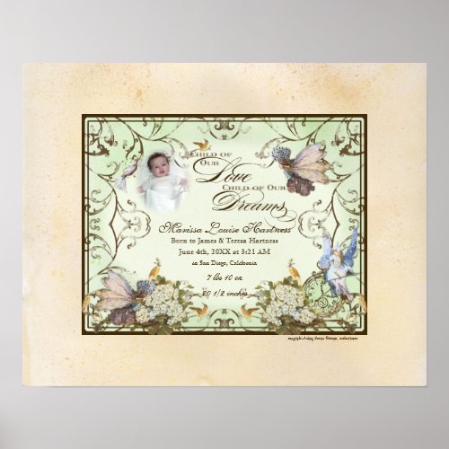 Personalized Baby Girl _ Enchanted Faerie Princess Poster