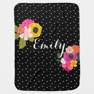 Personalized Baby Girl Floral Blanket