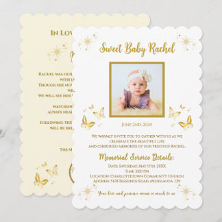 Personalized Baby Girl Funeral Invitations