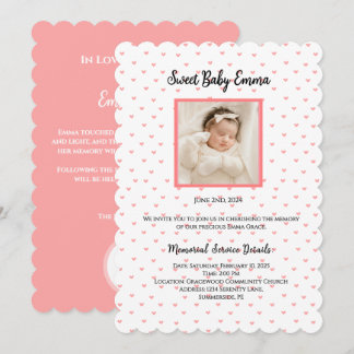 Personalized Baby Girl Funeral Invitations