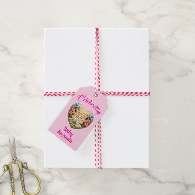 Personalized Baby Girl Gift Tag (With Twine)