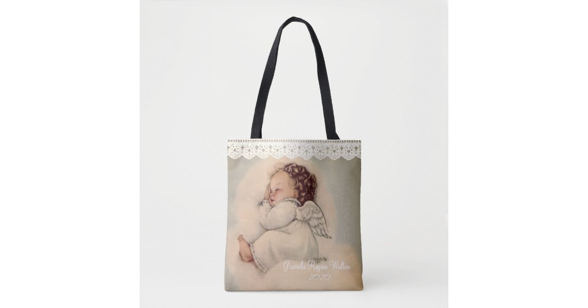 Personalized Baby Girl Guardian Angel Prayer Tote Bag Zazzle Com