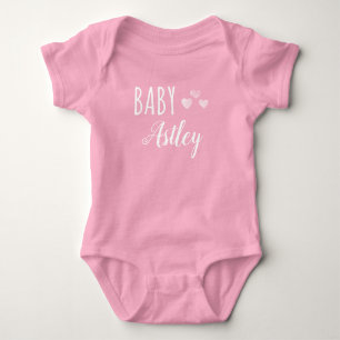 Personalized Baby girl Hearts name Bodysuit