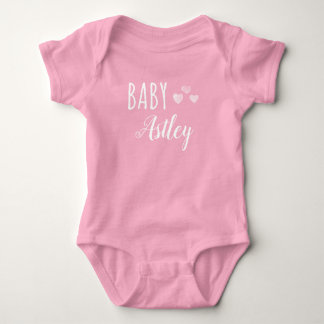 Personalized Baby girl Hearts name Bodysuit