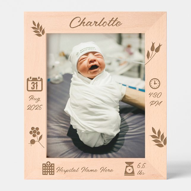Personalized Baby Girl Memory Frame | DP7 Engraved Frames (parental gift | gift for parents | personalized custom photo frame gift newborn | unique gift | best)