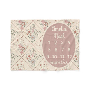 Personalized Baby Girl Milestone Blanket Customize