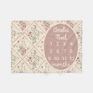 Personalized Baby Girl Milestone Blanket Customize