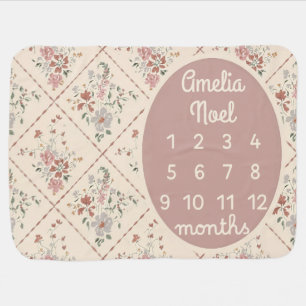 Personalized Baby Girl Milestone Blanket Customize