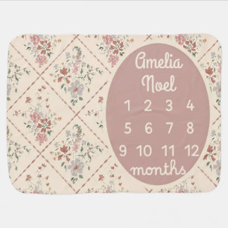 Personalized Baby Girl Milestone Blanket Customize