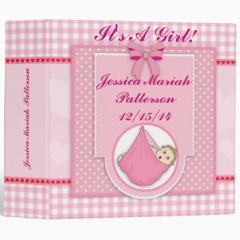 Personalized Baby Girl Photo Album Binder by ChickiePlates at Zazzle