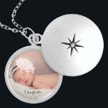 Personalized Baby Girl Photo Name Custom Locket Necklace<br><div class="desc">Perfect for the new mother,  customize this locket with her newborn baby girl's photo and name. Elegant and beautiful,  wonderful mother's day gift or her birthday. A cherished keepsake of her new daughter.</div>