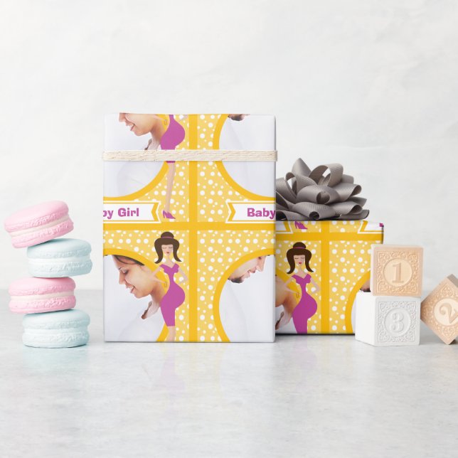 Personalized Baby Girl  Photo Wrapping Paper (Baby Shower)