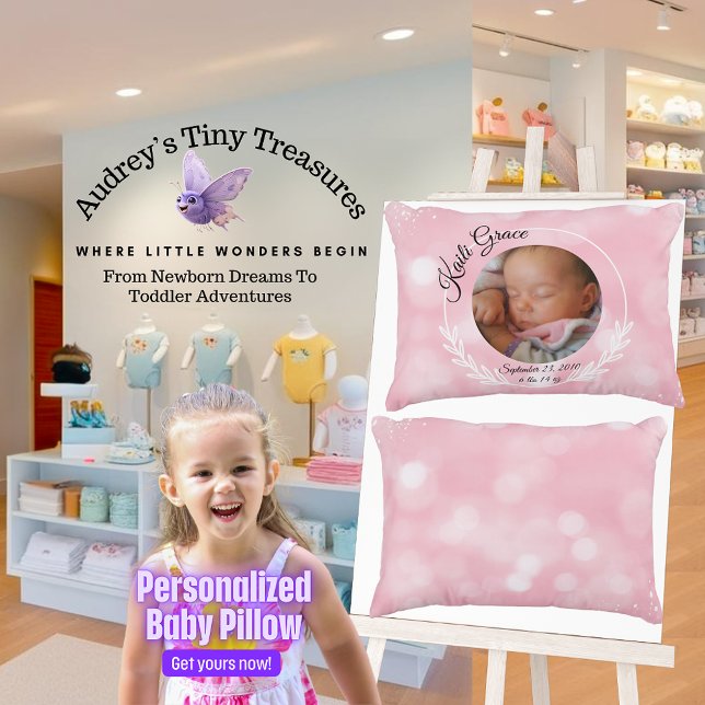 Personalized Baby Girl Pillow (Creator Uploaded)