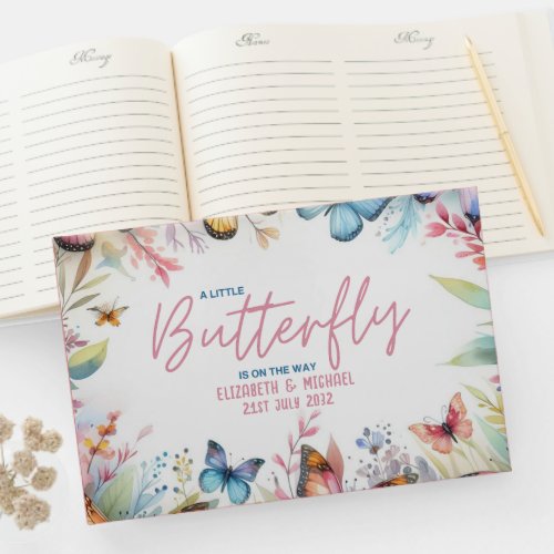 Personalized Baby Girl Shower BUTTERFLIES THEMED Guest Book