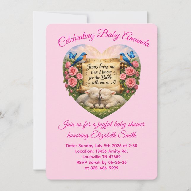 Personalized Baby Girl Shower Invitation (Front)