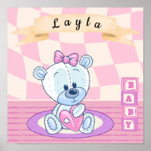 Personalized Baby Girl Teddy Bear Nursery
