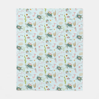 Personalized Baby Girl Turtle | 50x60 Fleece