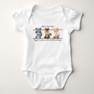 Personalized Baby Girl Watercolor Baby Animals Baby Bodysuit
