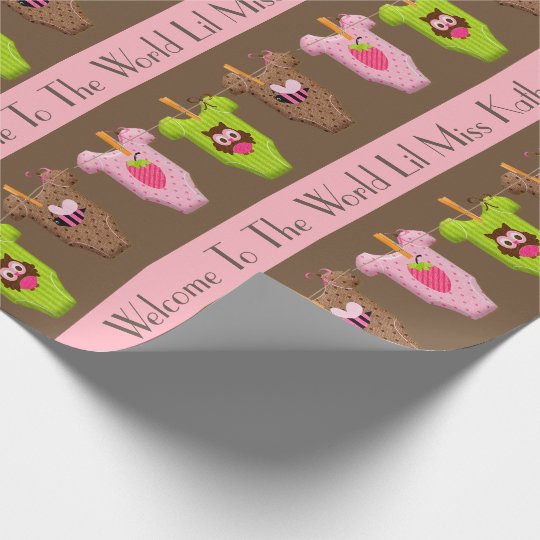 Personalized Baby Girl Wrapping Paper