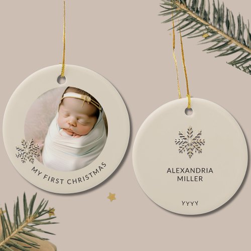 Personalized Baby Girls First Christmas Ornament