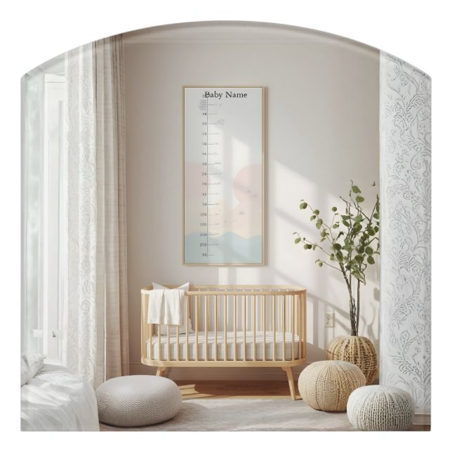 Personalized Baby Growth Chart – Cute Animal Nurse Door Sign (Contour Front)