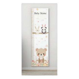 Personalized Baby Growth Chart – Cute Animal Nurse Door Sign
