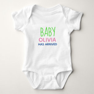 PERSONALIZED BABY HAS ARRIVED one-piece Bodysuit