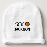 Personalized Baby Hat With Cute Basketball Design at Zazzle