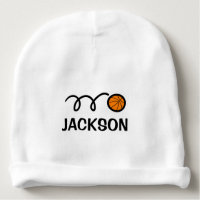 Personalized baby hat with cute basketball design