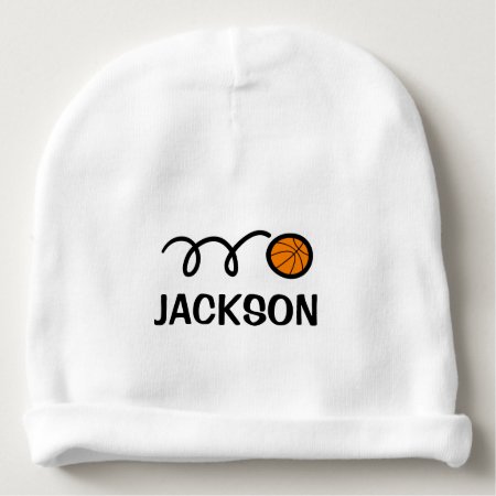 Personalized Baby Hat With Cute Basketball Design