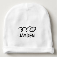Personalized Baby Hat With Cute Rugby Ball Design at Zazzle