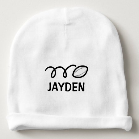 Personalized Baby Hat With Cute Rugby Ball Design