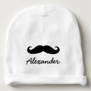 Personalized Baby Hat With Funny Black Mustache at Zazzle