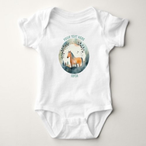 Personalized Baby Horse bodysuit
