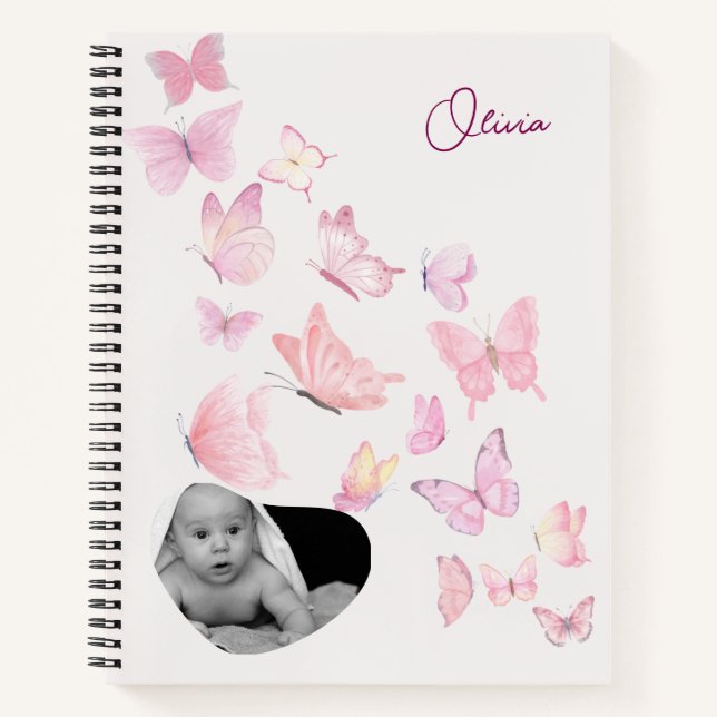 Personalized Baby Keepsake Journal – Butterfly  (Front)