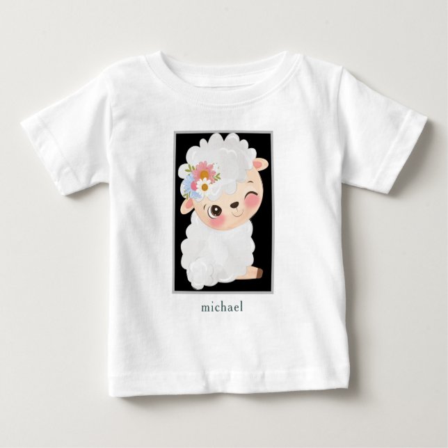 Personalized Baby Lamb Baby T-Shirt (Front)