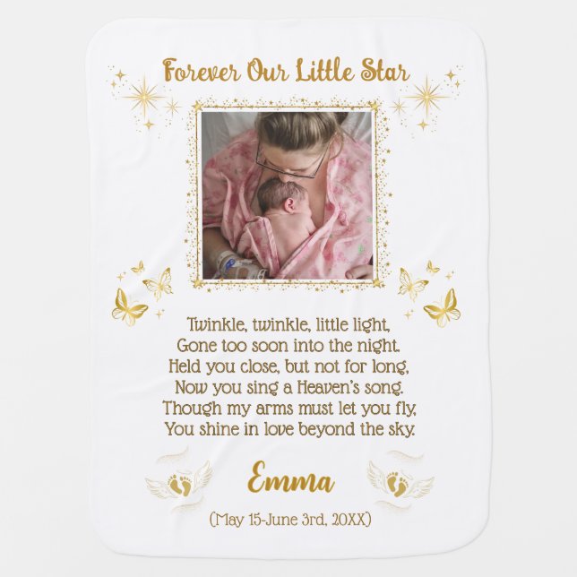 Personalized Baby Memorial Baby Blanket (Front)