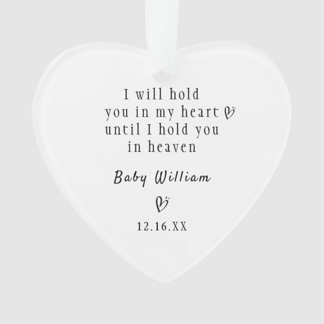 Personalized Baby Memorial Child Loss Sympathy Gif Ornament (Front)