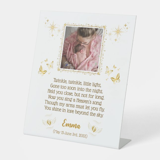 Personalized Baby Memorial Pedestal Sign (Front)