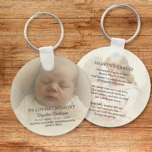 Personalized Baby Memorial Photo & Custom Text Keychain