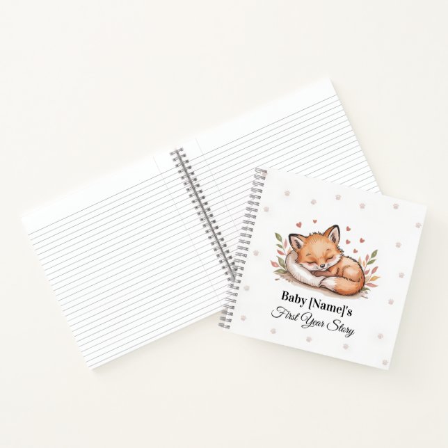 Personalized Baby Memory Book – Fox (Inside)