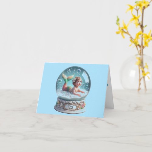 Personalized Baby Mermaid Welcome Card