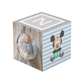 Personalized Baby Mickey and Donald Cube